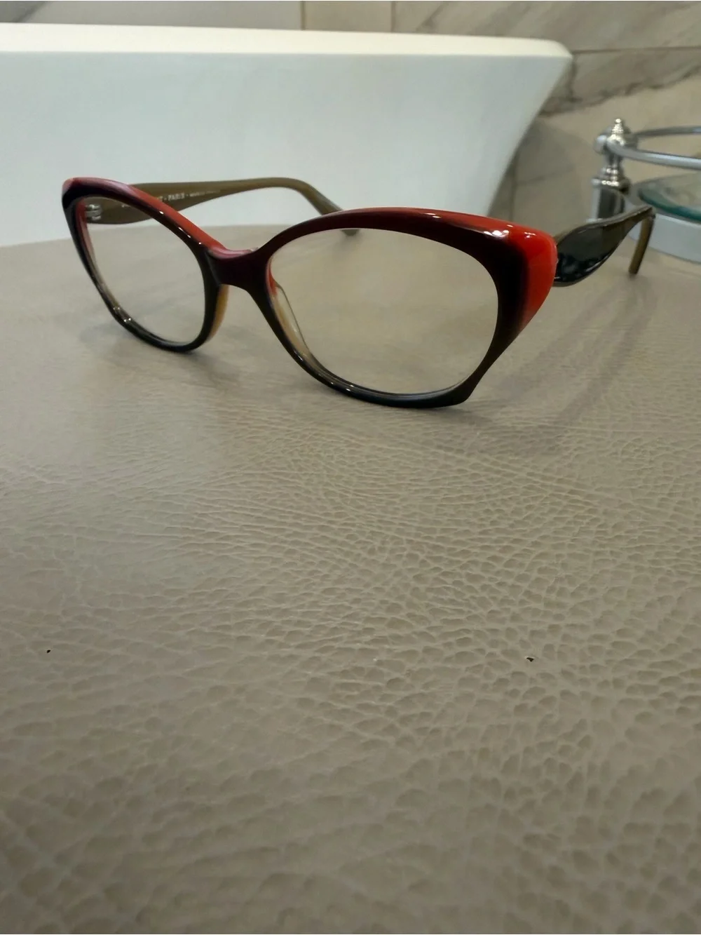 Pristine Jean Lafont Glasses Petale 1013 Brown Orange 52mm France